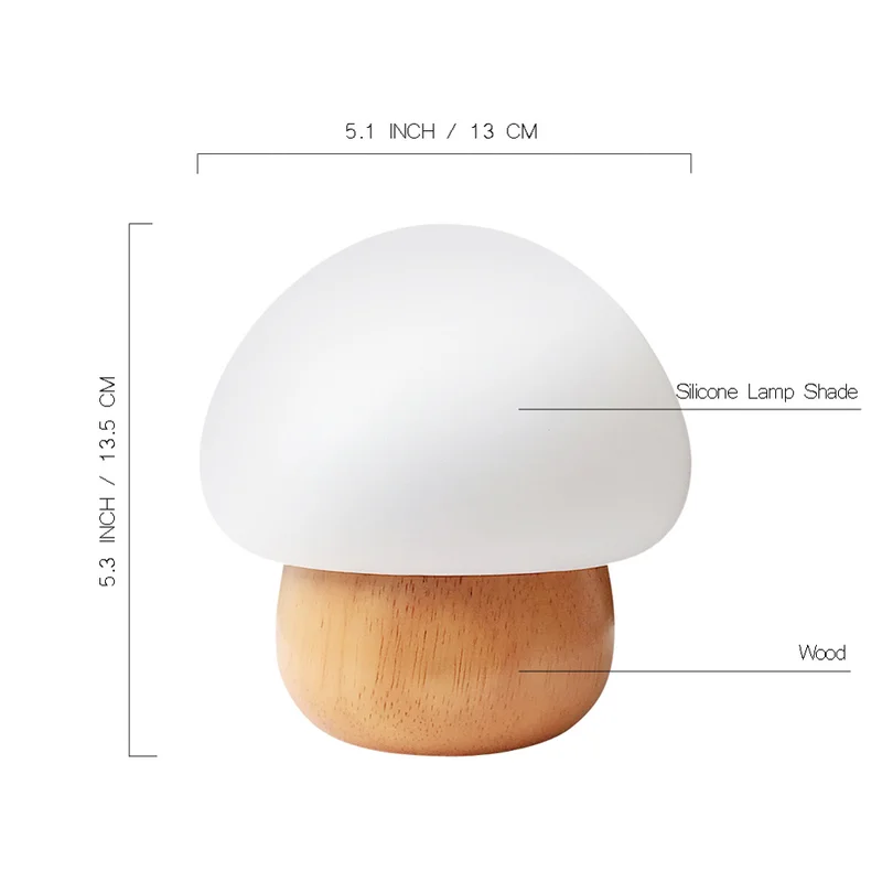 

BRIGHTINWD LED Night Light Colorful Mushroom Lighting Room Decoration Desk Lamps For Baby Kids Cute Christmas Gifts Nightlight
