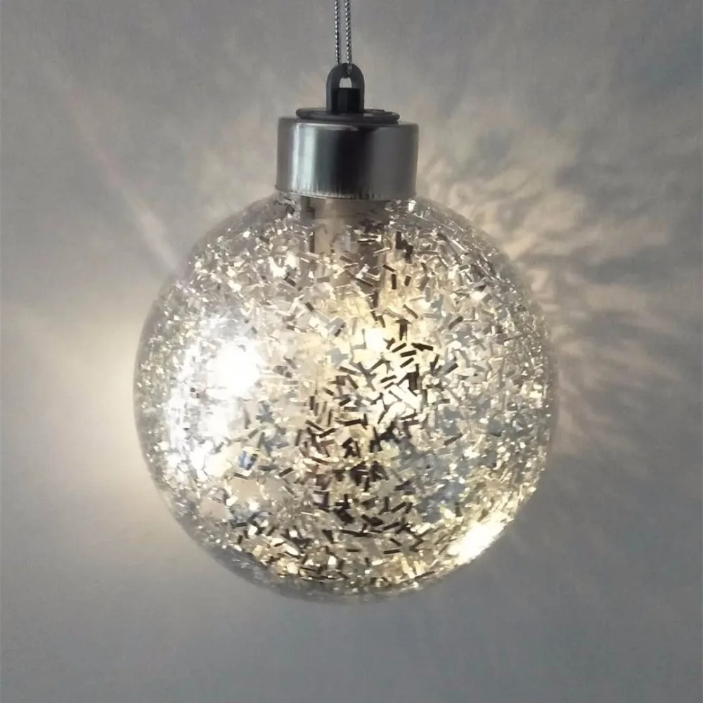 

Diameter=12cm Silver-Lighting Glass Christmas Ball Bronze Glass Globe Christmas Tree Decorations Mall Holiday Party Window Props