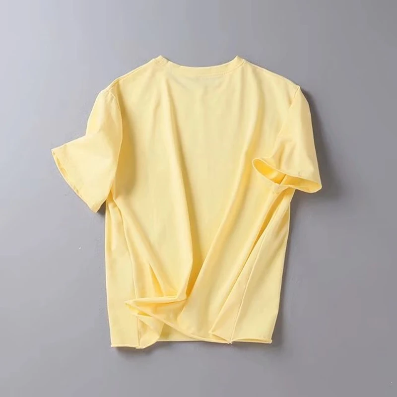 Новая модная летняя женская классическая дизайнерская футболка с вышитыми буквами, хлопковые футболки в Западном уличном стиле с круглым вырезом и короткими рукавами
