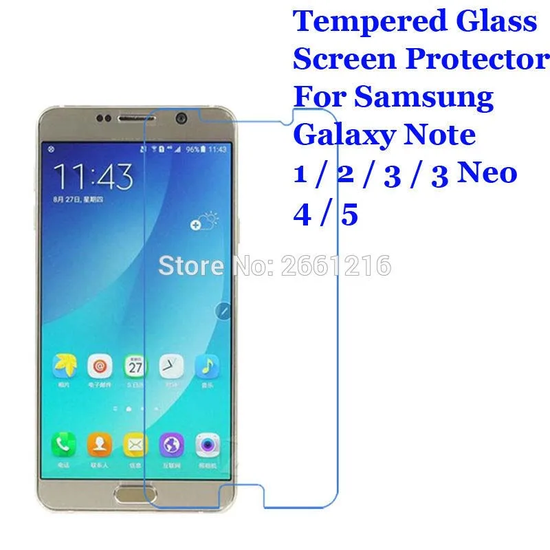 Закаленное стекло 9H 2.5D для Samsung Galaxy Note 1 I N7000 2 II N7100 3 N9000 4 N9100 5 N9200 Neo Премиум Защитная