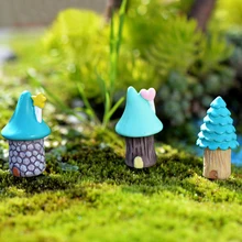 3 шт./компл. винтажный синий дом Миниатюрный Мини крафтовый Сказочный садовый микро Ландшафтный декор украшения дома аксессуары