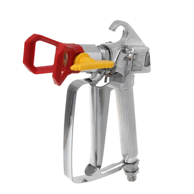 

3600PSI High Pressure Airless Paint Spray Gun + 517 Spray Tip + Nozzle Guard Set Silver