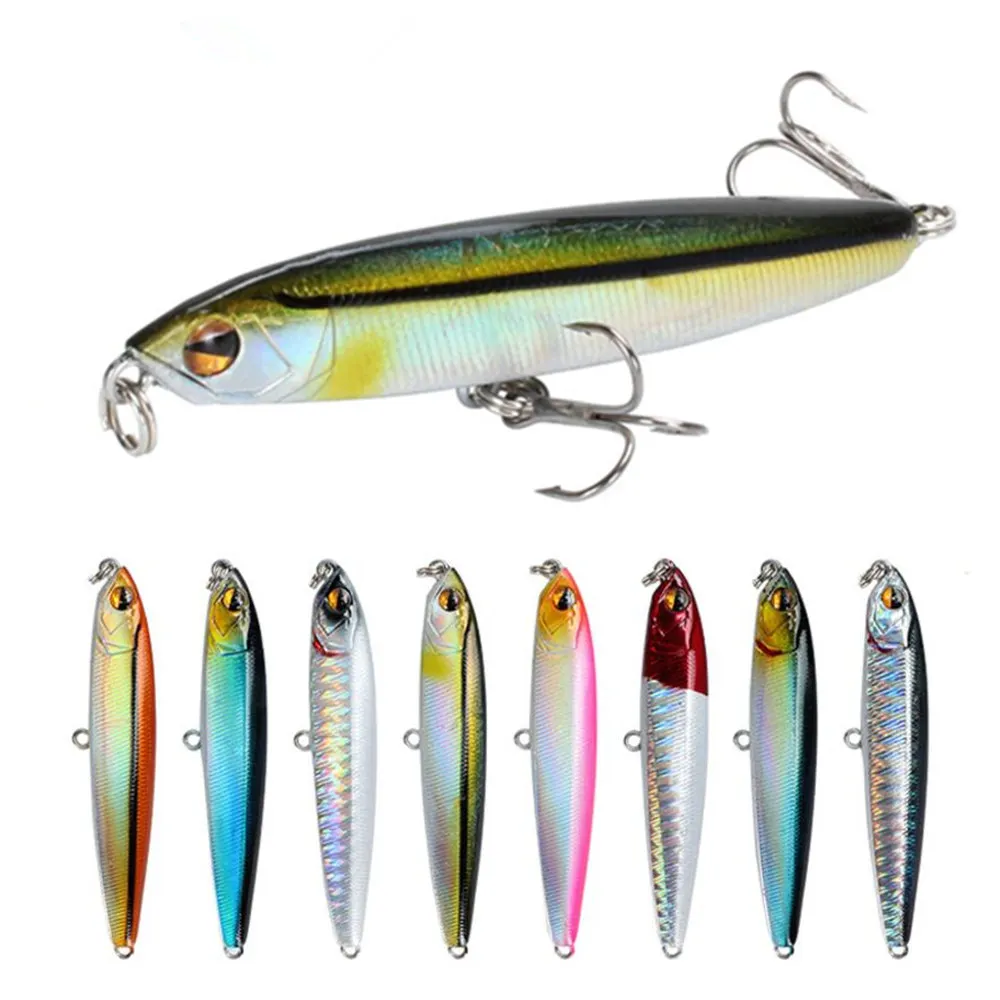 

1 Pcs Topwater Floating Pencil Fishing Lure 75mm 13.6g Sub Surface Dying Fish Lures Artificial Hard Bait Pesca Fishing tackle