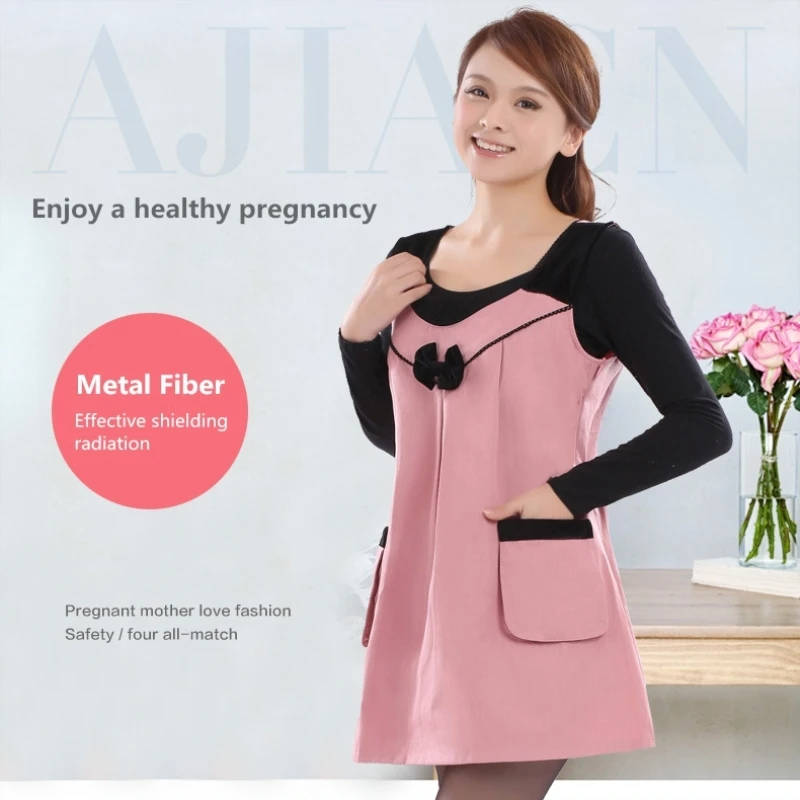 

Free shipping electromagnetic radiation protection metal fiber dress Four seasons EMF shielding pregnant woman clothing