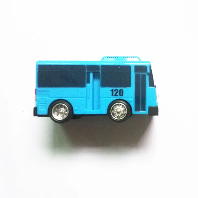 4pcs/set Tayo the Little Bus Korean Anime Oyuncak Car Model Mini Plastic Pull Back Blue Green Yellow Red Tayo Bus for Kids Gift