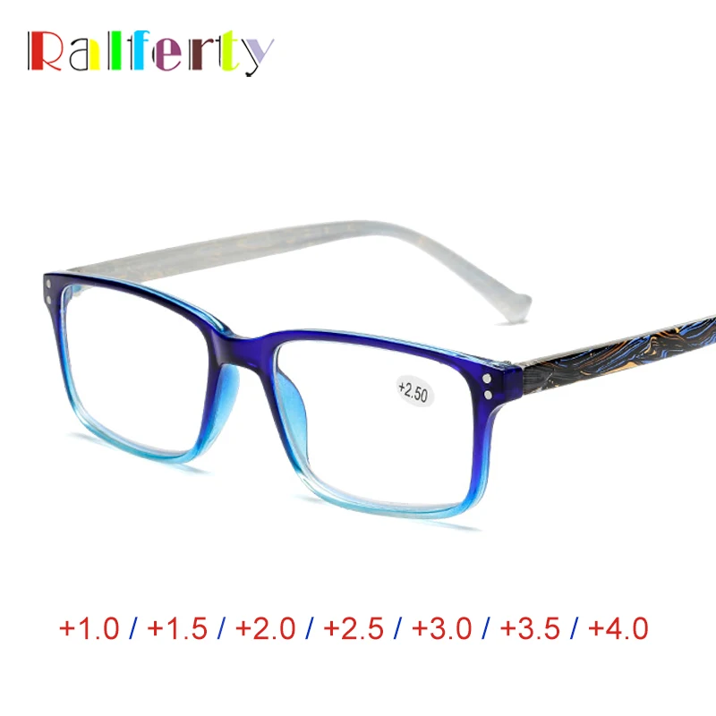 

Ralferty Square Printed Reading Glasses Women Diopter Medical Presbyopic Eyeglasses +1.0 +1.5 +2.0 +2.5 +3.0 +3.5 +4.0 A6907
