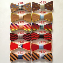 Мужские галстуки цветные деревянные персонализированные подарки Элегантные Галстуки фотофоны со старинным деревянным регулируемый галстук-бабочка свадьба наборы свадебных галстуков