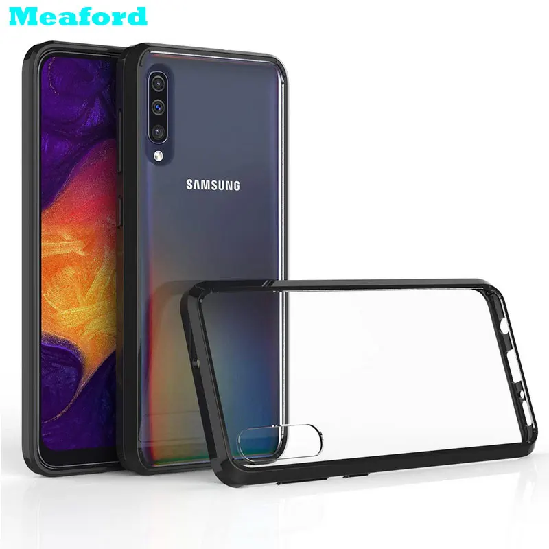 

For Samsung A50 Case Hybrid Armor Bumper Clear Acrylic Hard Back Cover For Samsung Galaxy A70 A40 A30 A20 A20e A10 Phone Case