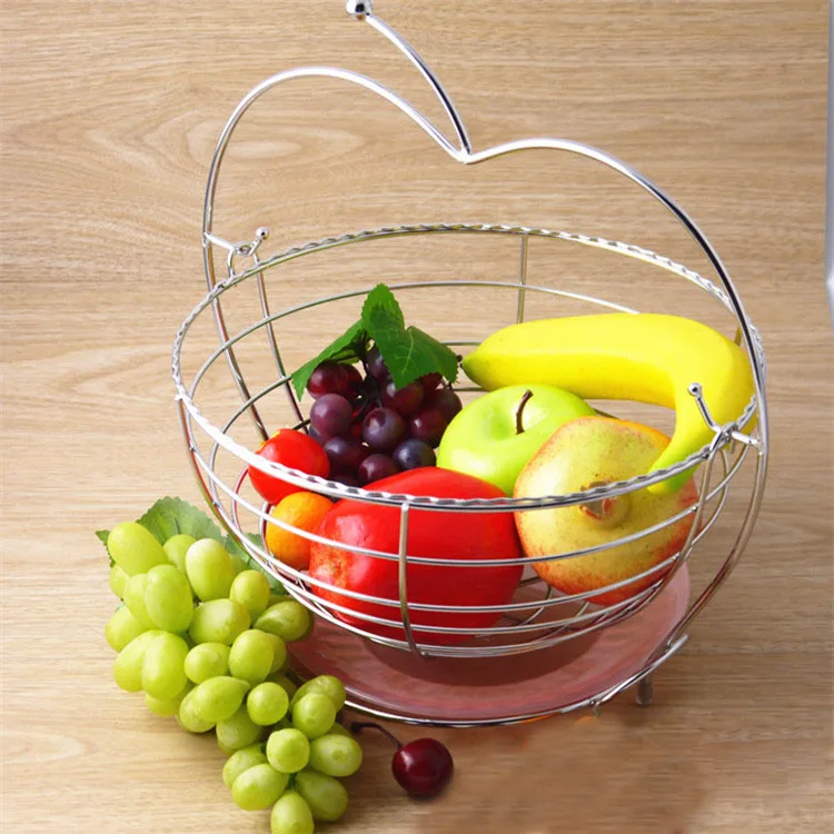 Creative Fruit Basket Sitting Room Decorate Basket Stainless Steel Fruit Storage Basket
