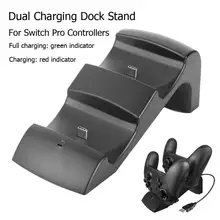 ALLOYSEED USB двойной беспроводной геймпад зарядная док-станция Подставка для Nintendo Switch Pro игровой контроллер зарядное устройство Колыбель с Светодиодный индикатор