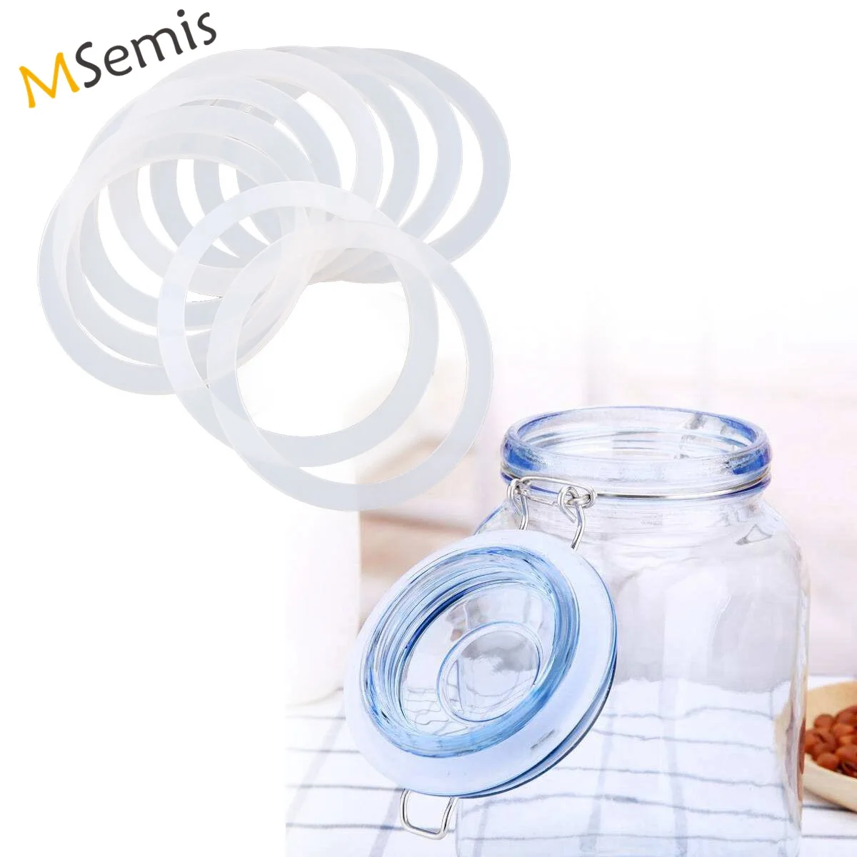 10Pcs Reusable Food Grade Airtight Silicone Gasket Seals Replacement