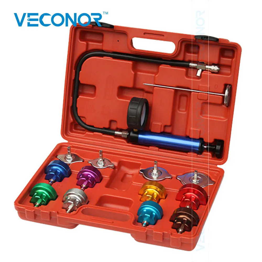 VECONOR 14PCS Water Tank Leak Detector Testers Automotive Water Tank Leak Pressure Detector Radiator Pressure Test Tools Set Kit