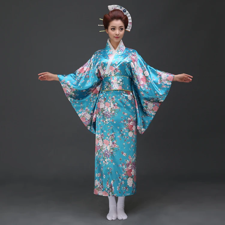 Женское сексуальное кимоно юката с Obi, новинка, вечернее платье, японский костюм для косплея, Цветочный, один размер