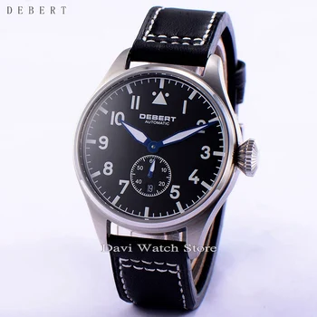 

Debert 42mm Black Dial Green Luminous Sapphire Glass Automatic Date Day Mens Watch