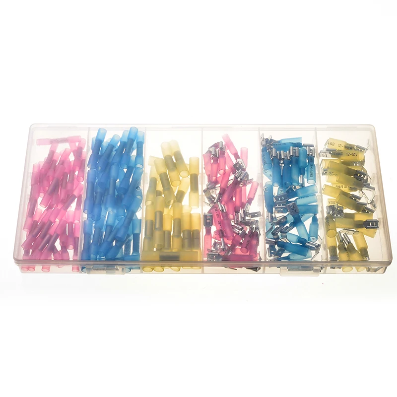 

YT Nylon Electrical Wire Connectors Set 22-10AWG Inserts Humpback Crimp Splice Terminals Piggyback Terminators Kit 1 Lot 180Pcs