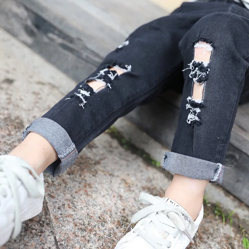 Autumn Jeans Girls Kids Cotton Denim Skinny Children Denim Pants boy