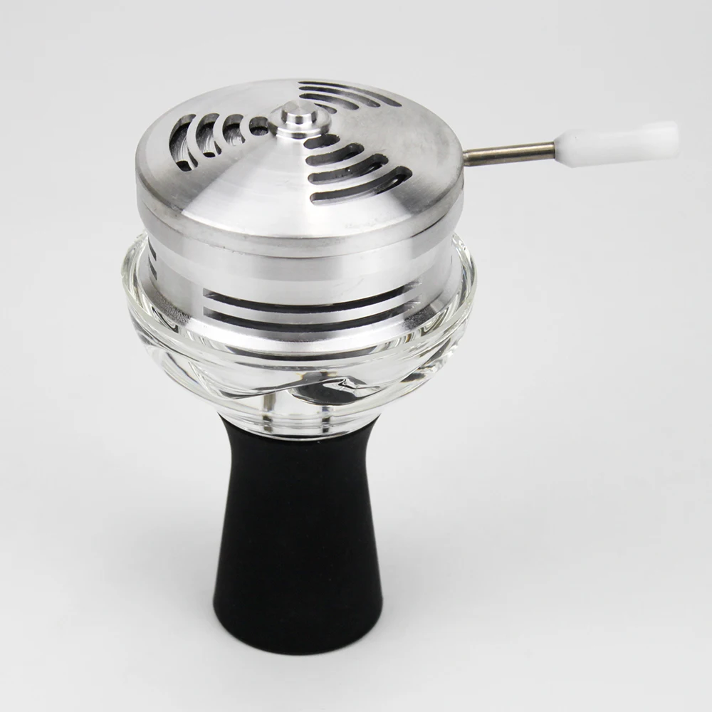 

New style Aluminum Alloy Shisha Charcoal Holder Hookah Kaloud With Silicone Glass&Silicone Tobacco Bowl For Hookah Accessories