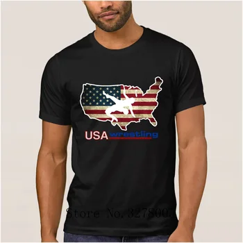 

New Style Character Usa Wrestling Fitted T Shirt For Mens Loose Spring Regular T-Shirt Homme Short Sleeve Men Tshirt Hiphop Tops