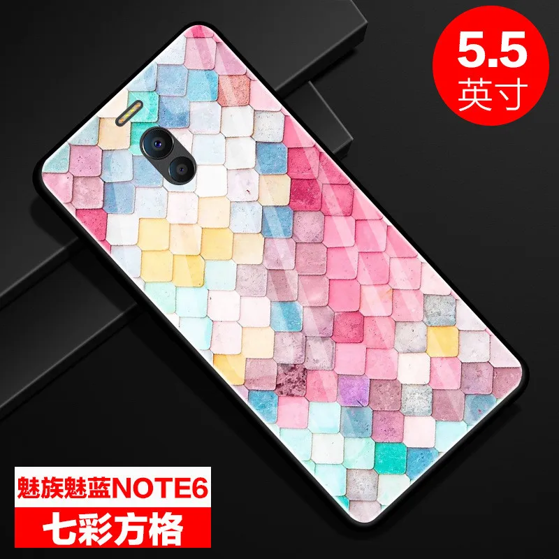 WeeYRN de cristal templado colorido teléfono caso Meizu M6 nota Funda de lujo Meizu M6 nota completa de protección de vidrio duro cubierta