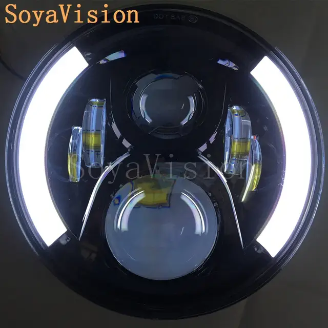 Online Shop White angel eyes <b>7inch led headlight</b> for Honda CB400 ...