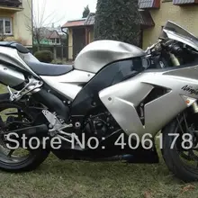 ZX-10R 06 07 комплект для Ninja ZX10R 2006 2007 серебристый и черный спортивный мотоцикл обтекатели(литье под давлением