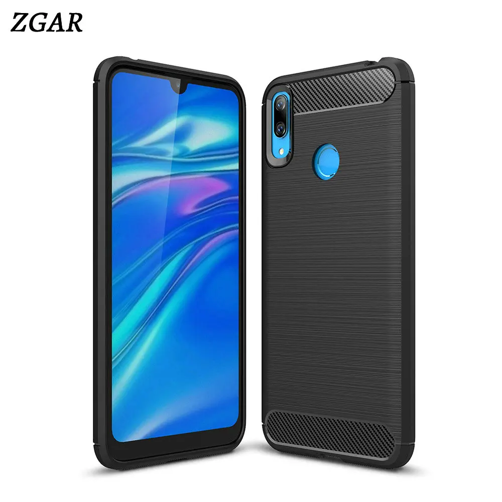 Для Huawei Y7 2019 чехол ZGAR из углеродного волокна мягкие чехлы простые Аксессуары для