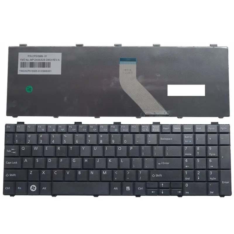 Новая американская клавиатура для Fujitsu Lifebook AH530 AH502 AH531 NH751 A530 A531 черная английская клавиатура для ноутбука - Цвет: Черный