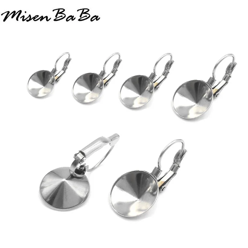 50PCS Stainless Steel Earring Cabochon Settings – DIY Jewelry Base Wholesale 1