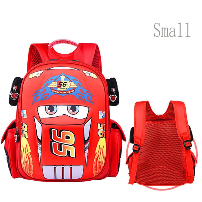 Детские школьные сумки с объемным рисунком машины для мальчиков и девочек; рюкзак для начальной школы; рюкзак для детского сада; школьные сумки; Mochila Infantil - Цвет: Small Red
