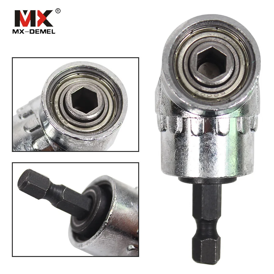 

MX-DEMEL 1/4 Hex Shank 105 Degree Right Angle Head Screwdriver For Power Drill Screwdriver Bits Tools Drill Bit Woodworking Tool