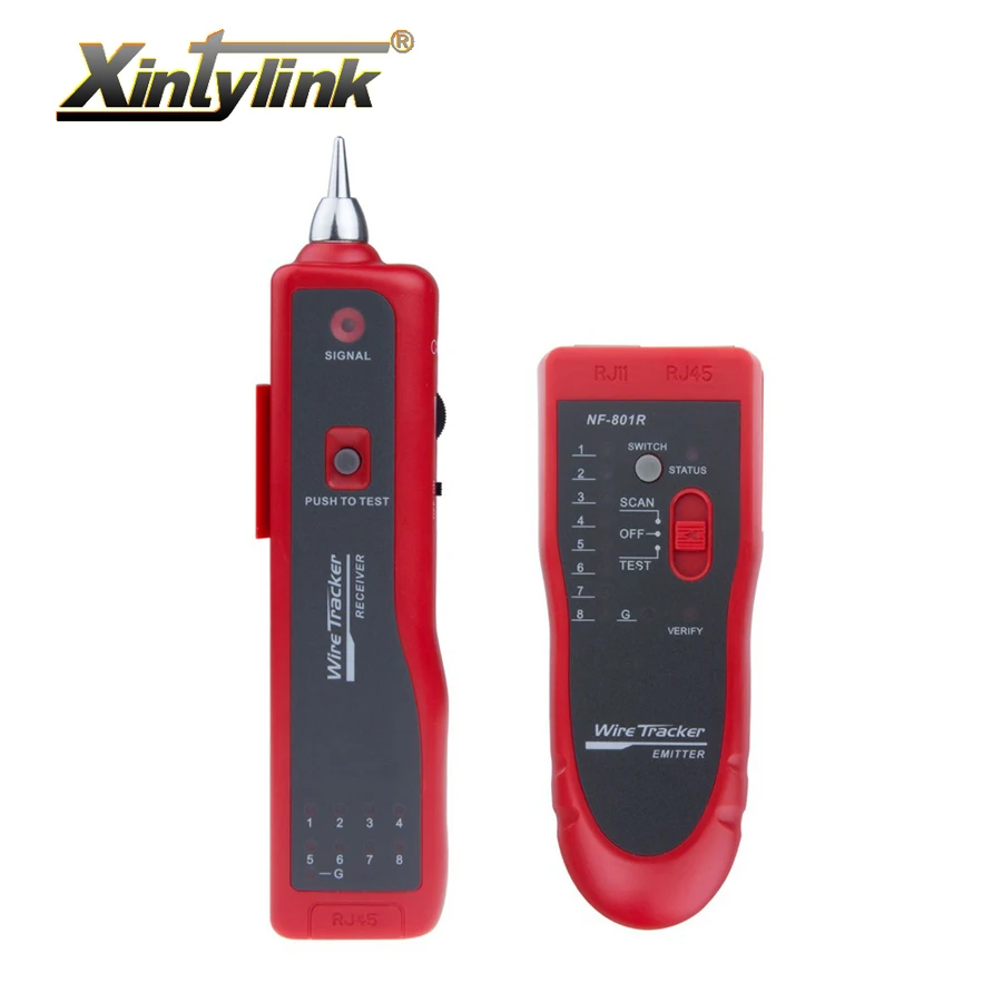 

xintylink network cable tester red rj11 rj12 rj45 cat5 cat6 cat7 telephone wire tracker toner ethernet lan detector line finder