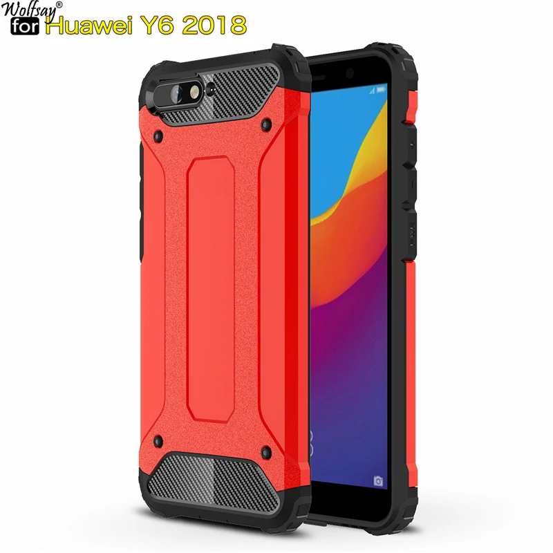 Чехол Wolfsay для Huawei Y6 2018 дюймов прочный армированный чехол из ТПУ и поликарбоната