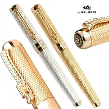 Роликовая шариковая ручка Jinhao 1200 Серебряный клипса с драконом выглядит сетка чувствовать себя гладкой золотой черный на выбор Канцтовары роскошный подарок школы