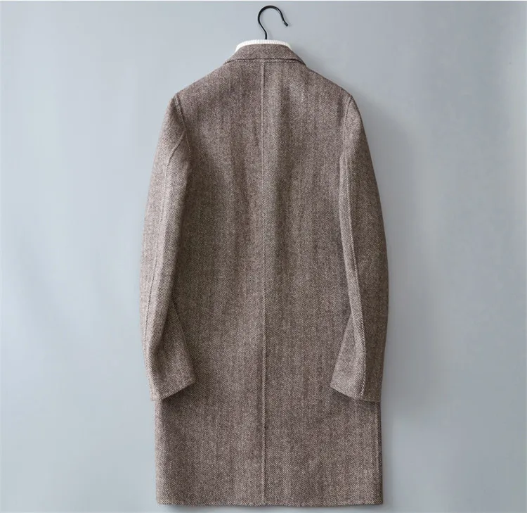 KOLMAKOV Мужская зимняя одежда шерстяное платье для мужчин Двустороннее пальто Мода корейский стиль длинные ветровки Slim Fit M-3XL