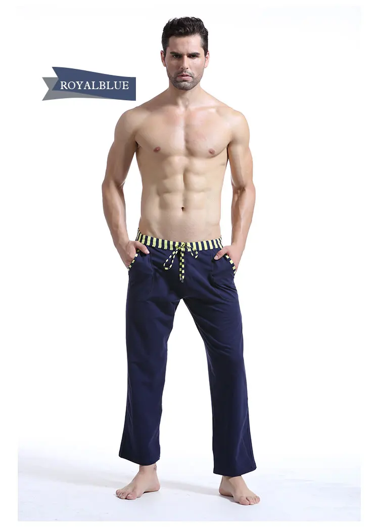 WJ 2019 мужские домашние штаны пижамы мужские зимние пижамные штаны мужская пижама просвечивающие брюки хлопковые брюки однотонные
