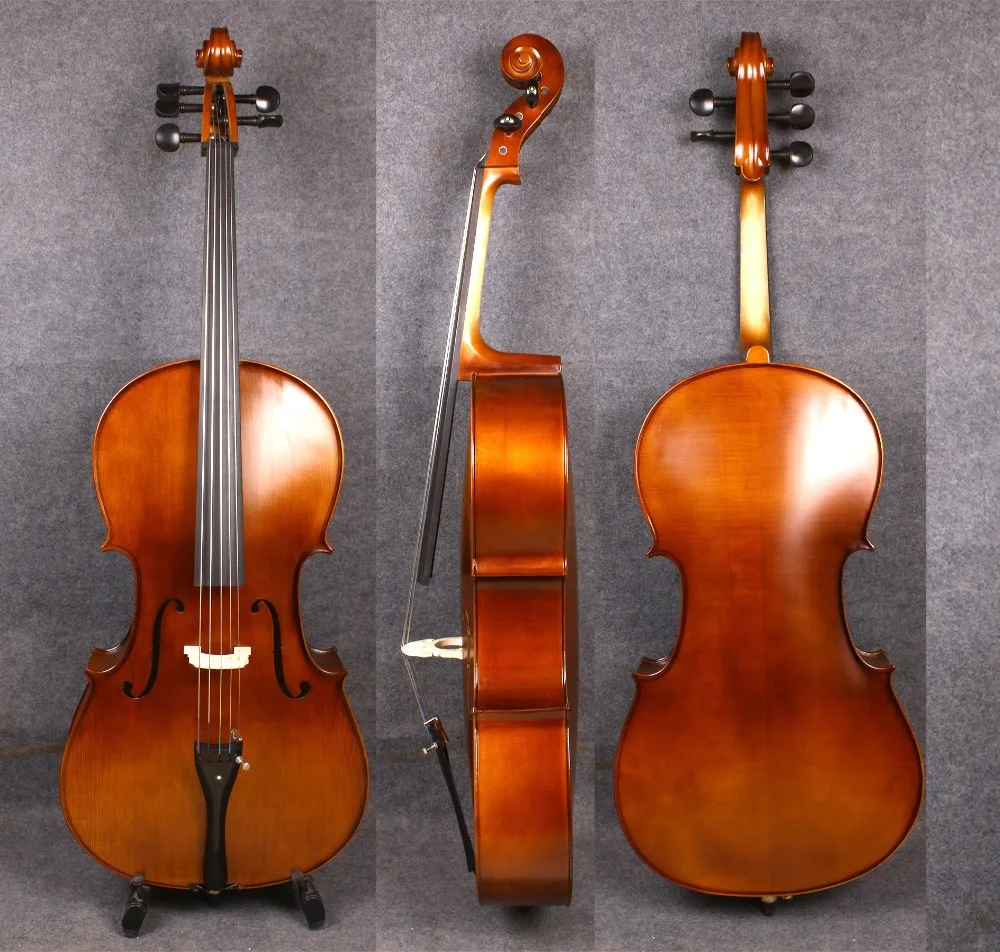 yinfente Full Size 5 string Cello Acoustic Model 4/4 Sweet Sound Maple Spruce wood Free Cello