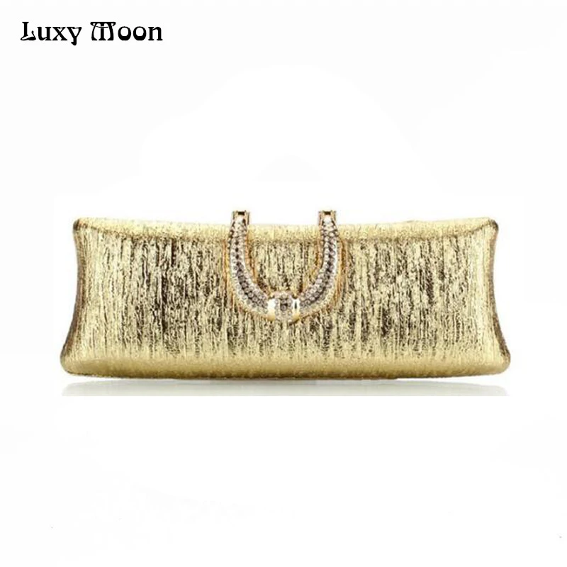Сумка клатч LUXY MOON женская золотого/серебряного цвета с бриллиантом|handbag storage
