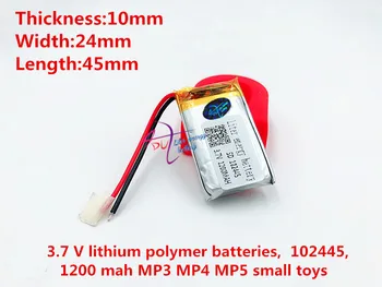 

best battery brand Size 102445 3.7V 1200mah Lithium polymer Battery with Protection Board For GPS Digital Products