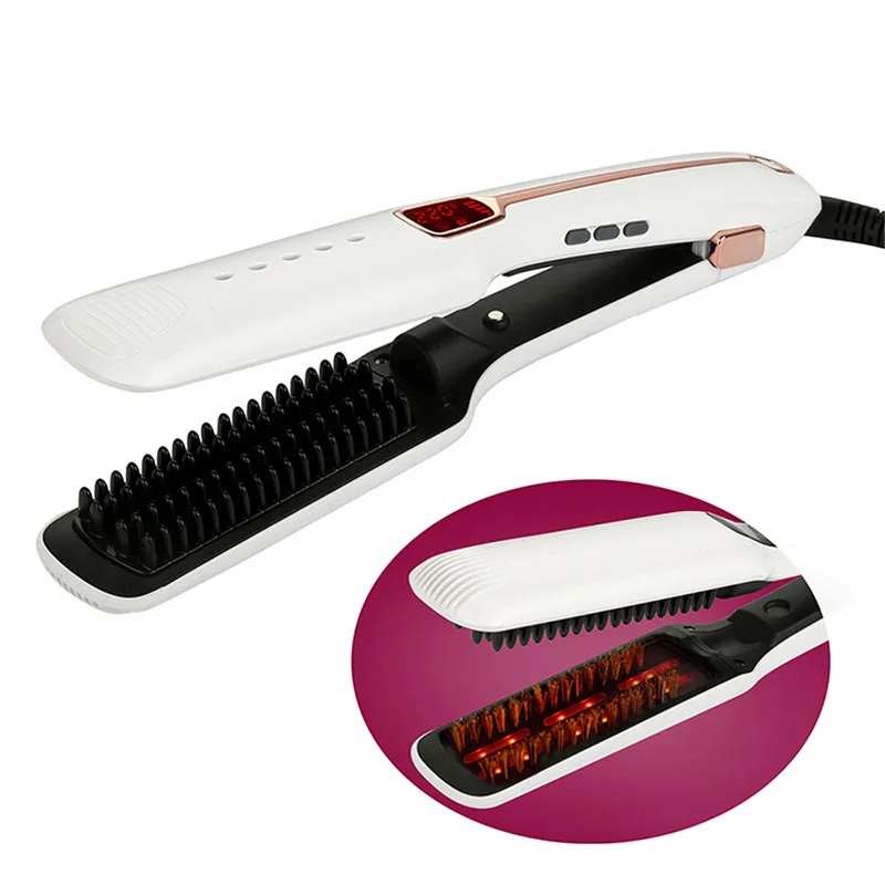 

Steam Straightener Brush Professional Steampod Hair Straightener Comb Electric Spray Vapor Comb Infrared Flat Iron Styling Tools