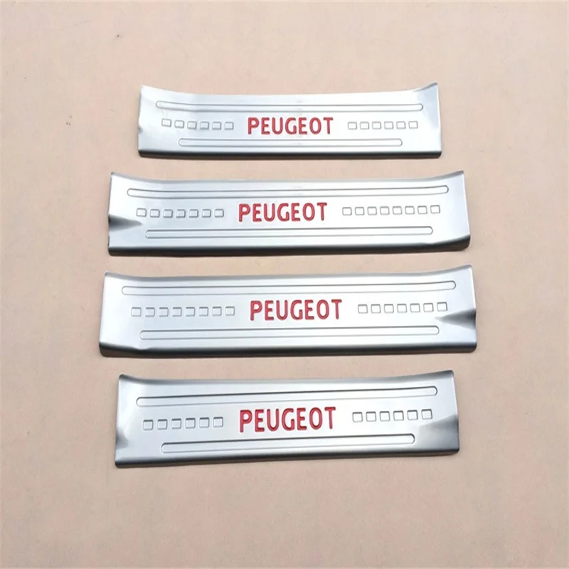 

For Peugeot 408 2014 2015 Stainless Steel External Scuff Plate Welcome Pedal Door Sill Cover Trim Car Styling Accessories