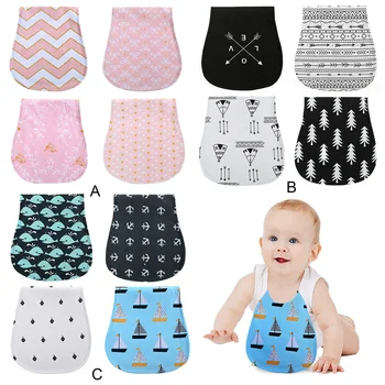

4PCS Cute Baby Bibs Burp Cloths Soft Three-layer Absorbent Cotton Baby Burp Towels Feeding Apron Smock Infant Accessories