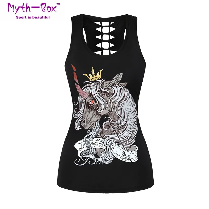 

Summer Women Sport Vest Horse 3D Print Femme Yoga Shirts Elastic Running Fitness T-shirt Hollow Out Tank Tops Gym Workout Blouse