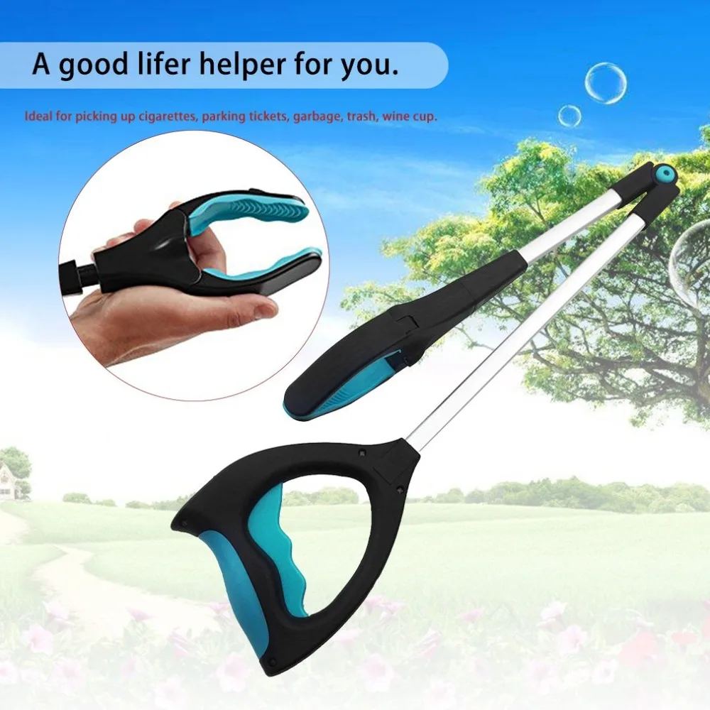 

Metal Garbage Clip Pick up Tool Folding Rubbish Shit Pickup Clamp Claw Hand Pliers with LED Free Shipping