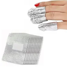100 шт. Фольга Дизайн ногтей Soak Off акриловый Гель-лак для ногтей Обертывания для снятия чистый Алюминий
