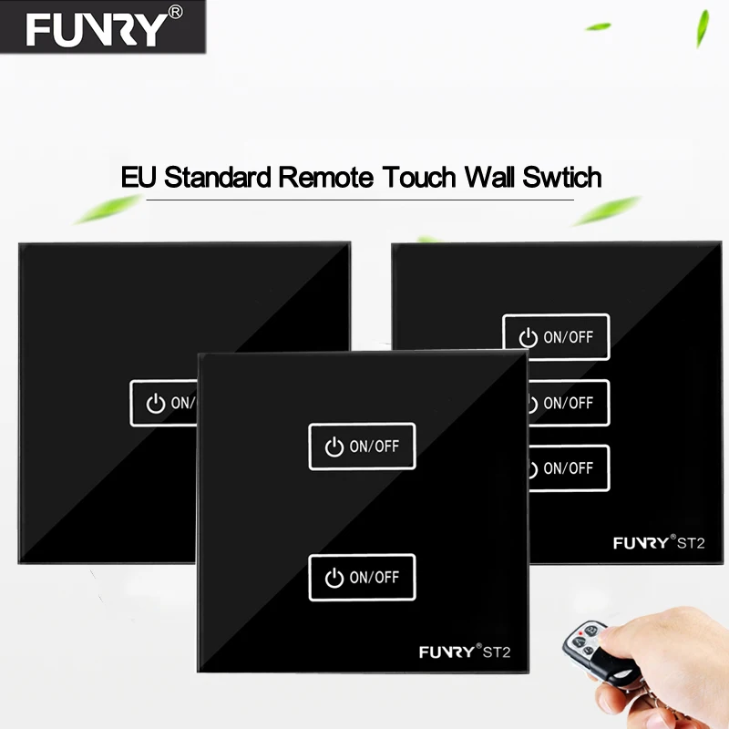 

EU Wireless 1 2 3 Gang Light Switch, Mobile Remote Control Touch Panel wifi Switch Via Broadlink RM Pro Smart Home Automation