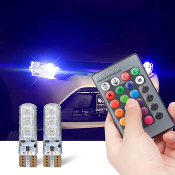 

T10 W5W Led Bulb 194 168 RGB Multi Color Parking Lights For Mercedes Benz W204 W212 Audi A4 A3 Q5 BMW E39 E46 E60
