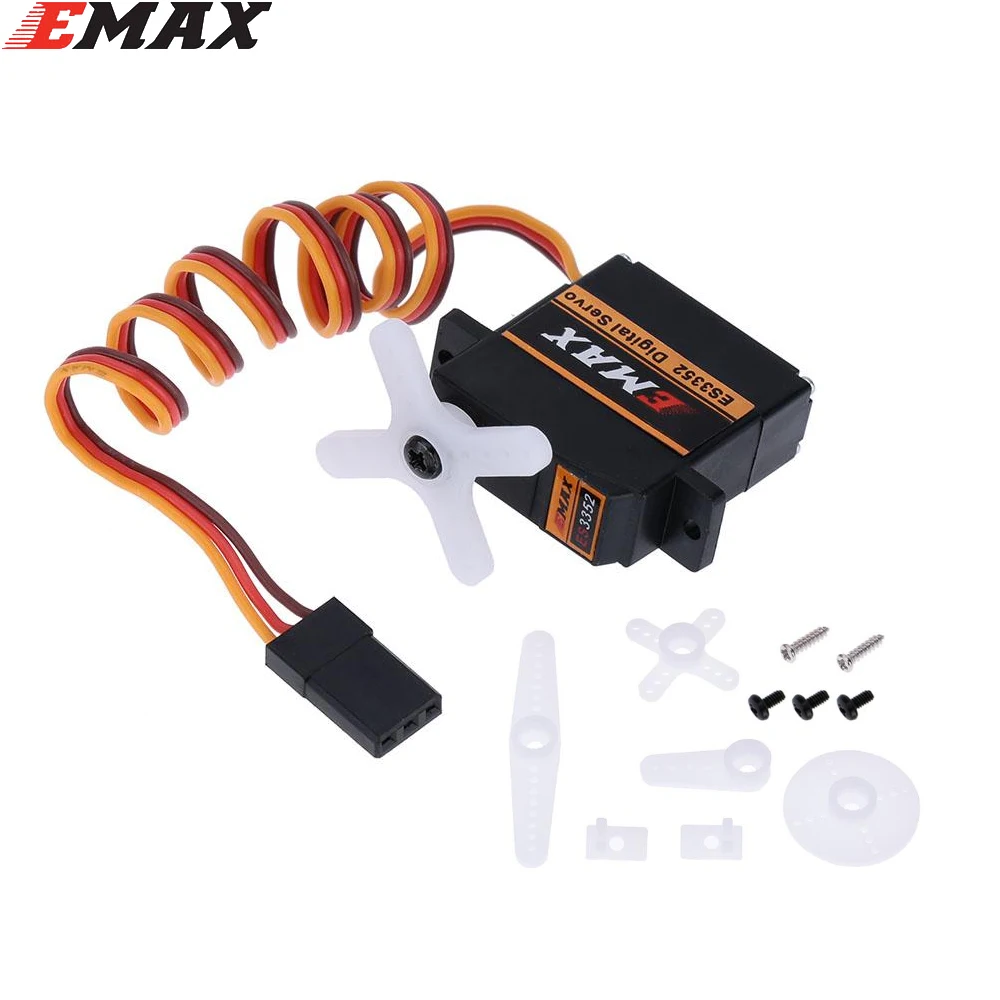 

4pcs/lot Emax ES3301 ES3351 ES3302 ES3352 9mm 4.8-6V Analog / Digital Servo Metal Gear For RC Glider Rc Airplane Rc Drone