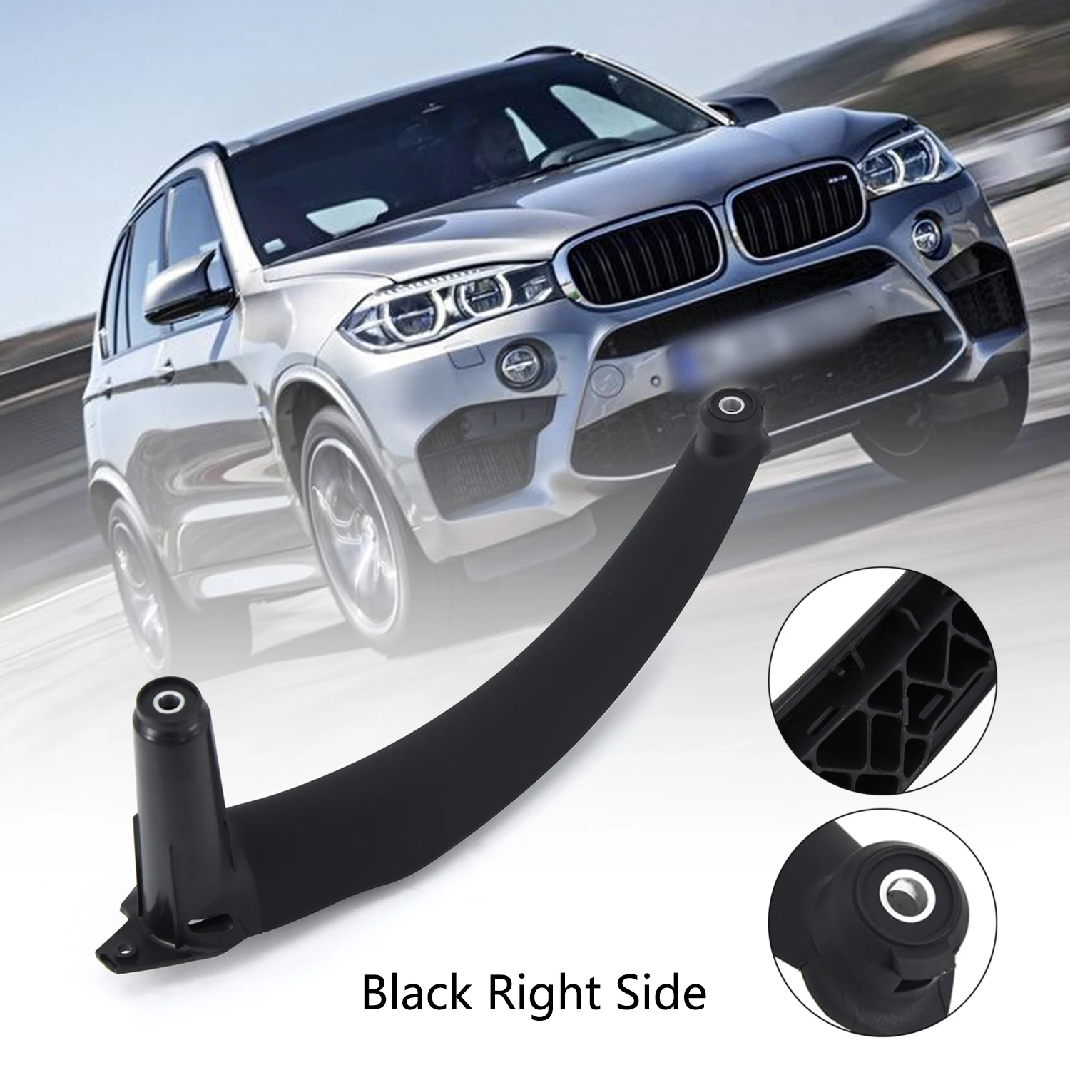 

Plastic Black Practical Pull Trim Cover For BMW Door Handle Connector Right Inner Panel Front Auto Replacement
