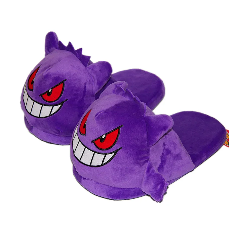 

28cm Anime XY Soft peluche Plush doll cartoon Indoor Slippers Gengar Winter Indoor Plush Unisex Warm Home Shoes