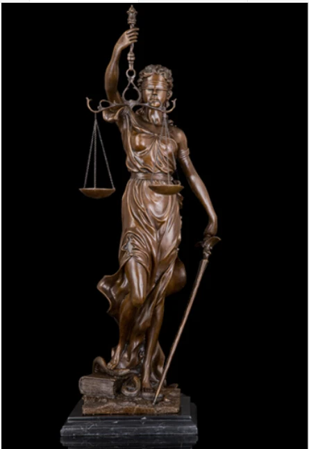 

Copper handicrafts world-famous statue of the goddess of justice of Western European sculpture